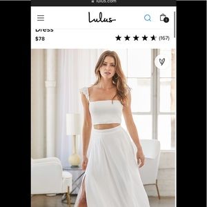 Lulus white maxi & crop top